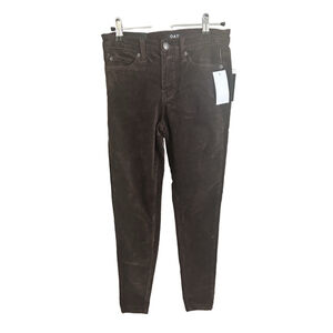OAT NY  High-Rise Skinny Corduroy Pants Dark Brown Size 25 NWT